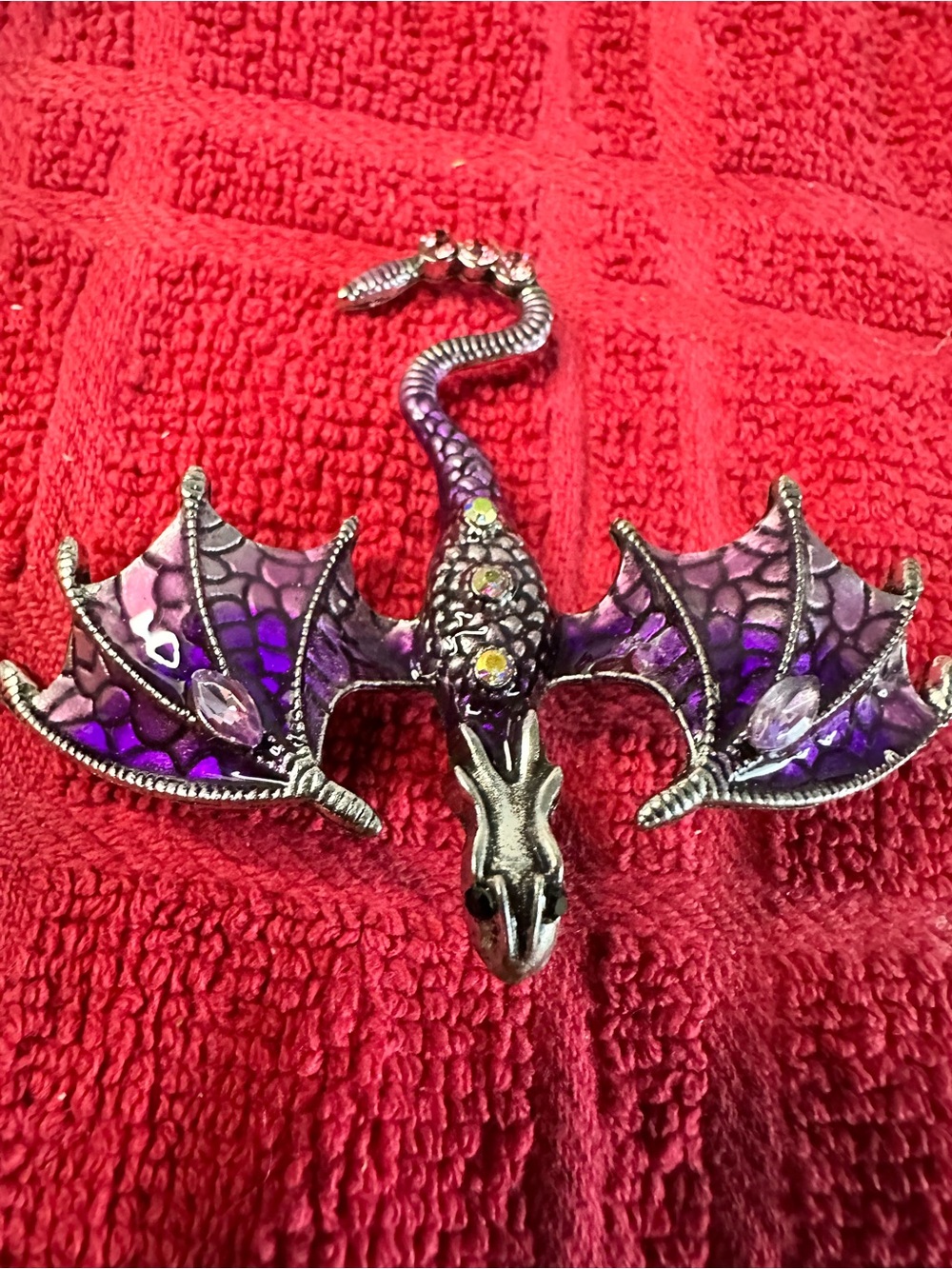 Purple Dragon Wing Pin Brooch
